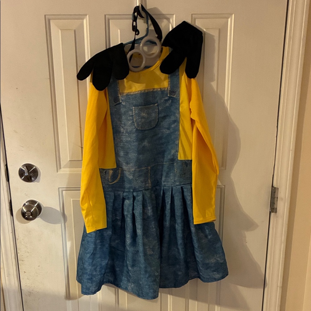 Blue Denim Dress with Yellow Top and Black Gloves Minions-Despicable Me